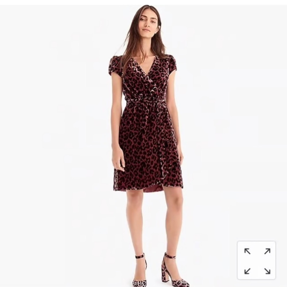 J. Crew Animal Print Mini Dress women 0 velvet soft event party Y2K goth Y2K